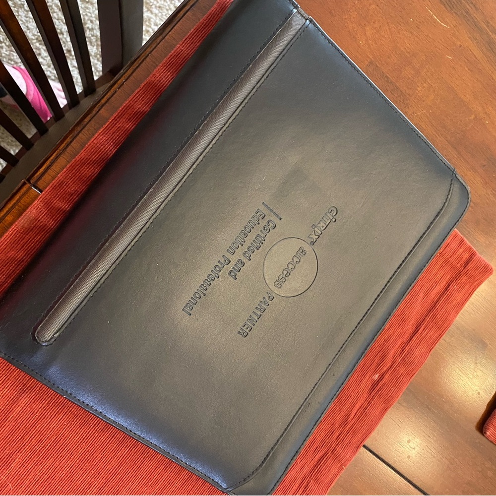 Leed's Black Leather Portfolio Citrix Branded Great used condition